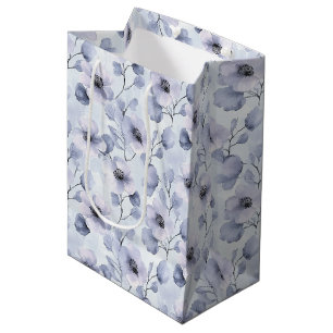 Pretty Purple Flowers Birthday Medium Gift Bag
