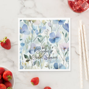 Pretty Purple Flowers Bridal Shower Napkin