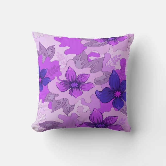 Pretty Purple Flowers  Cushion (Front)