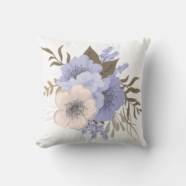 Pretty Purple Flowers Cushion (Front)