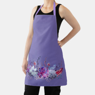 Pretty Purple Flowers Custom Background Apron