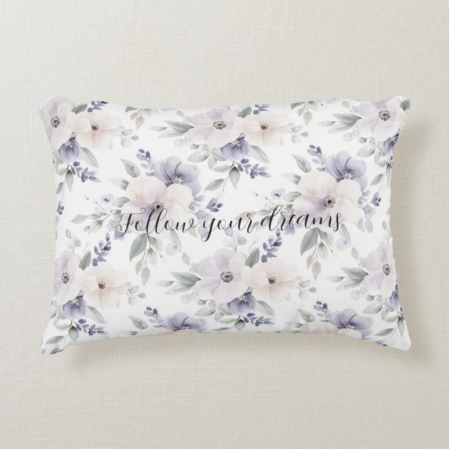 Pretty Purple Flowers   Decorative Cushion (Front)