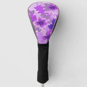 Pretty Purple Flowers Golf Head Cover