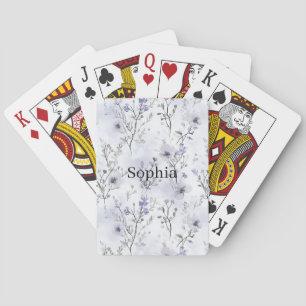 Pretty Purple Flowers Playing Cards