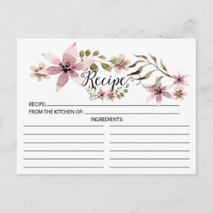 Pretty Purple Flowers Recipe Card