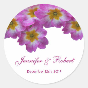 Pretty purple flowers wedding sticker