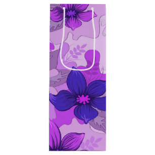 Pretty Purple Flowers  Wine Gift Bag