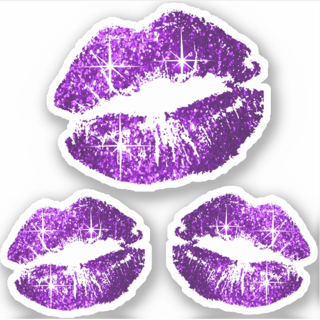 Pretty Purple Glitter Lips - Kiss-Cut (Front)