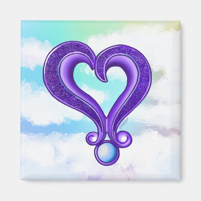 Pretty Purple Heart Magnet (Front)