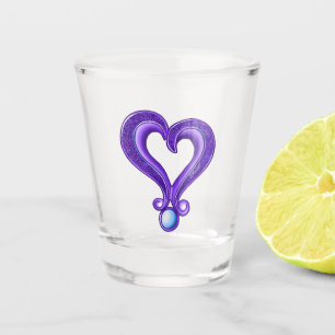 Pretty Purple Heart Shot Glass