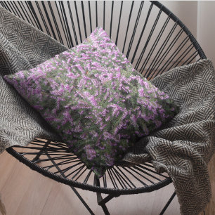 Pretty Purple Heather Floral Cushion