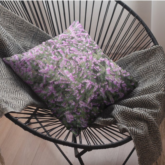 Pretty Purple Heather Floral Cushion (In Situ Patio)