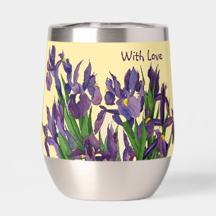 Pretty Purple Iris & Butter Yellow Watercolor