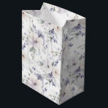Pretty Purple Ivory Lavender Flowers Bridal Shower Medium Gift Bag<br><div class="desc">Pretty Purple Ivory Lavender Flowers Bridal Shower or any occasion</div>