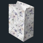 Pretty Purple Ivory Lavender Flowers Bridal Shower Medium Gift Bag<br><div class="desc">Pretty Purple Ivory Lavender Flowers Bridal Shower or any occasion</div>