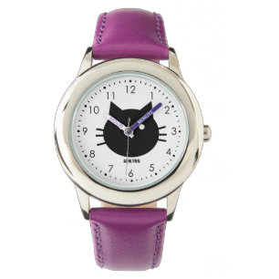 Pretty purple kitty cat watch