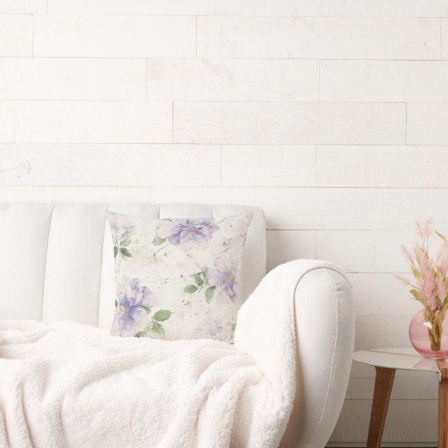 Pretty Purple Lavender Flowers Cushion (Couch)