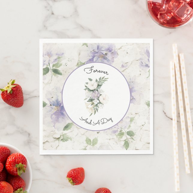 Pretty Purple Lavender Flowers Napkin (Insitu)