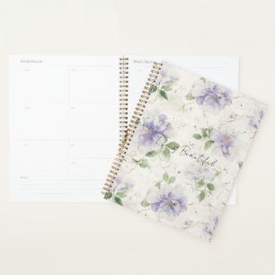 Pretty Purple Lavender Flowers Planner