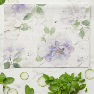Pretty Purple Lavender Flowers Tea Towel