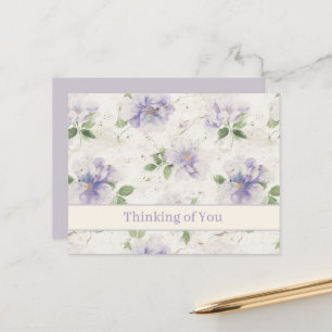 Pretty Purple Lavender Flowers Thinking of You Postcard