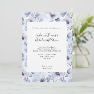 Pretty Purple Lavender Flowers Wedding Invitation