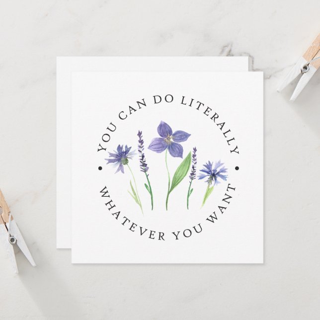 Pretty Purple & Lavender Watercolor Wildflower (Front/Back In Situ)