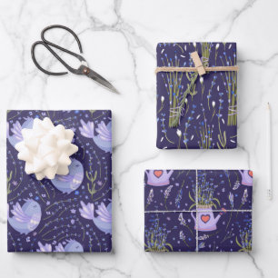 Pretty Purple Lavender Wrapping Paper Sheet