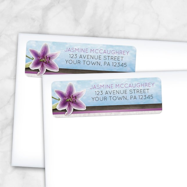 Pretty Purple Lily Address Labels (Creator Uploaded)