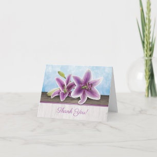 Pretty Purple Lily Thank You Cards