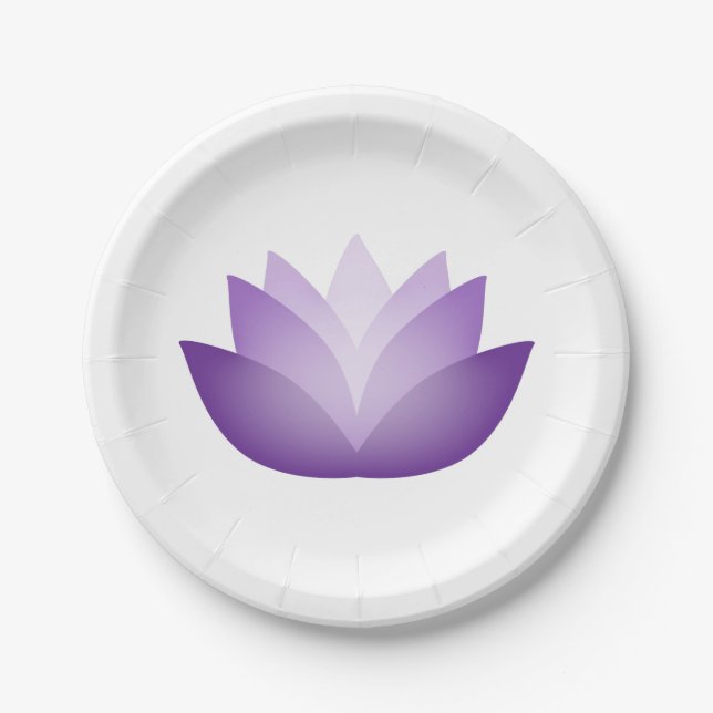 Pretty Purple Lotus Paper Plate (Front)