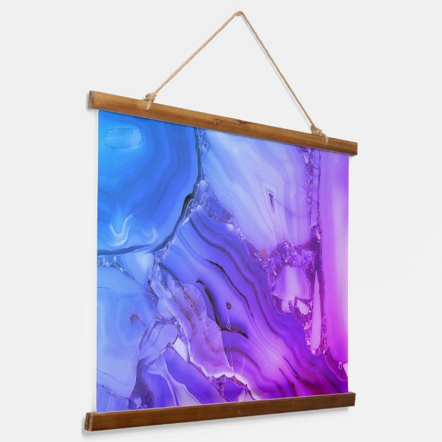 Pretty Purple Marble   Hanging Tapestry (Angled)