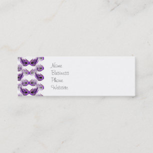 Pretty Purple Masquerade Ball Masks Mardi Gras Mini Business Card