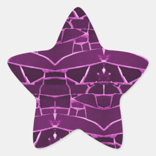 Pretty Purple Mosaic Tiles Girly Pattern Star Sticker