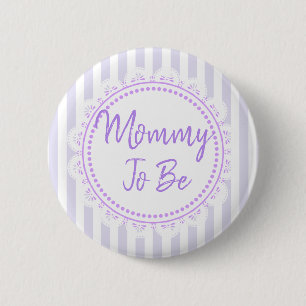 Pretty Purple Mummy To Be Lacey Baby Shower 6 Cm Round Badge