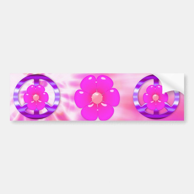 Pretty Purple Peace Sign Bumper Sticker (Front)