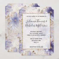 Pretty Purple Pearl Gold Floral Wedding