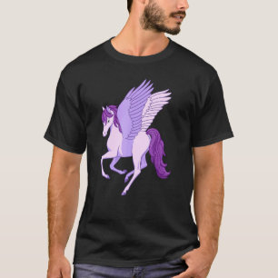 Pretty Purple Pegasus Flying Horse T-Shirt