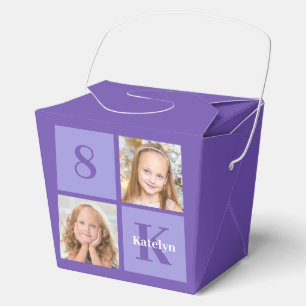 Pretty Purple Personalised Photo Birthday Party Favour Box