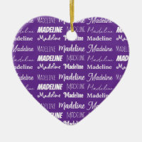 Pretty Purple Personalized Name Collage Christmas