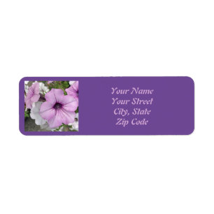 Pretty Purple Petunia Flower Photo Label