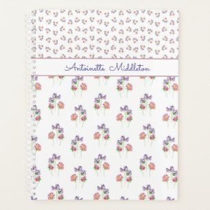 Pretty Purple Pink Floral Personalised Planner