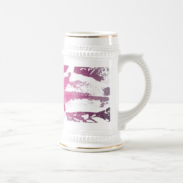 Pretty Purple Pink Watercolor Flower Art Prints Beer Stein (Right)