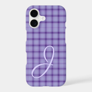 Pretty Purple Plaid with Monogram iPhone case
