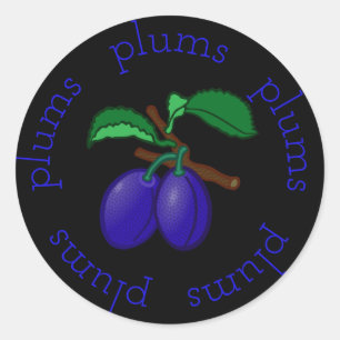 Pretty Purple Plum Rounds Classic Round Sticker