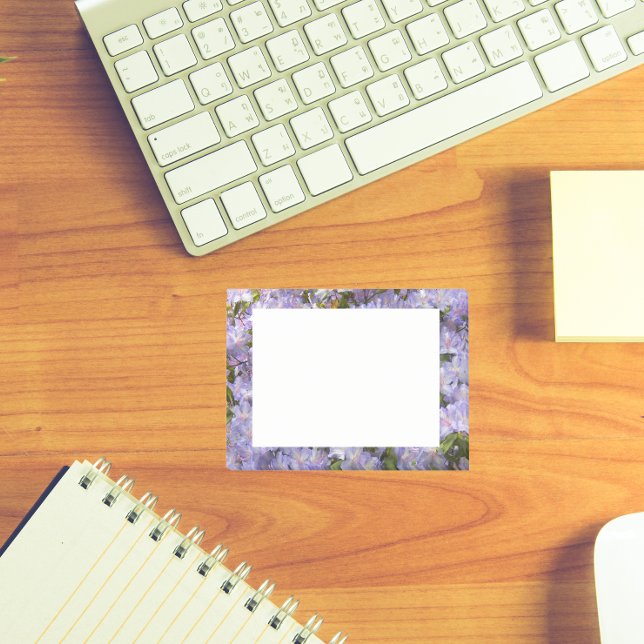 Pretty Purple Rhododendrons Floral Post-it Notes (In Situ)