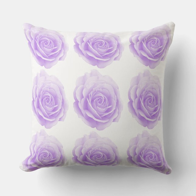 Pretty purple roses pattern cushion (Front)