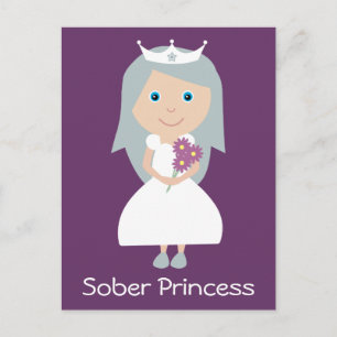 Pretty purple Sober Princess postcard