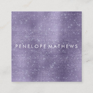Pretty Purple Sparkle Beauty Stylist  Square Business Card