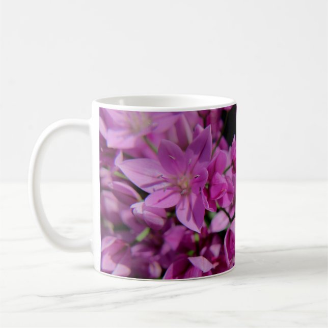 Pretty Purple Summer Flowers Coffee Mug (Left)